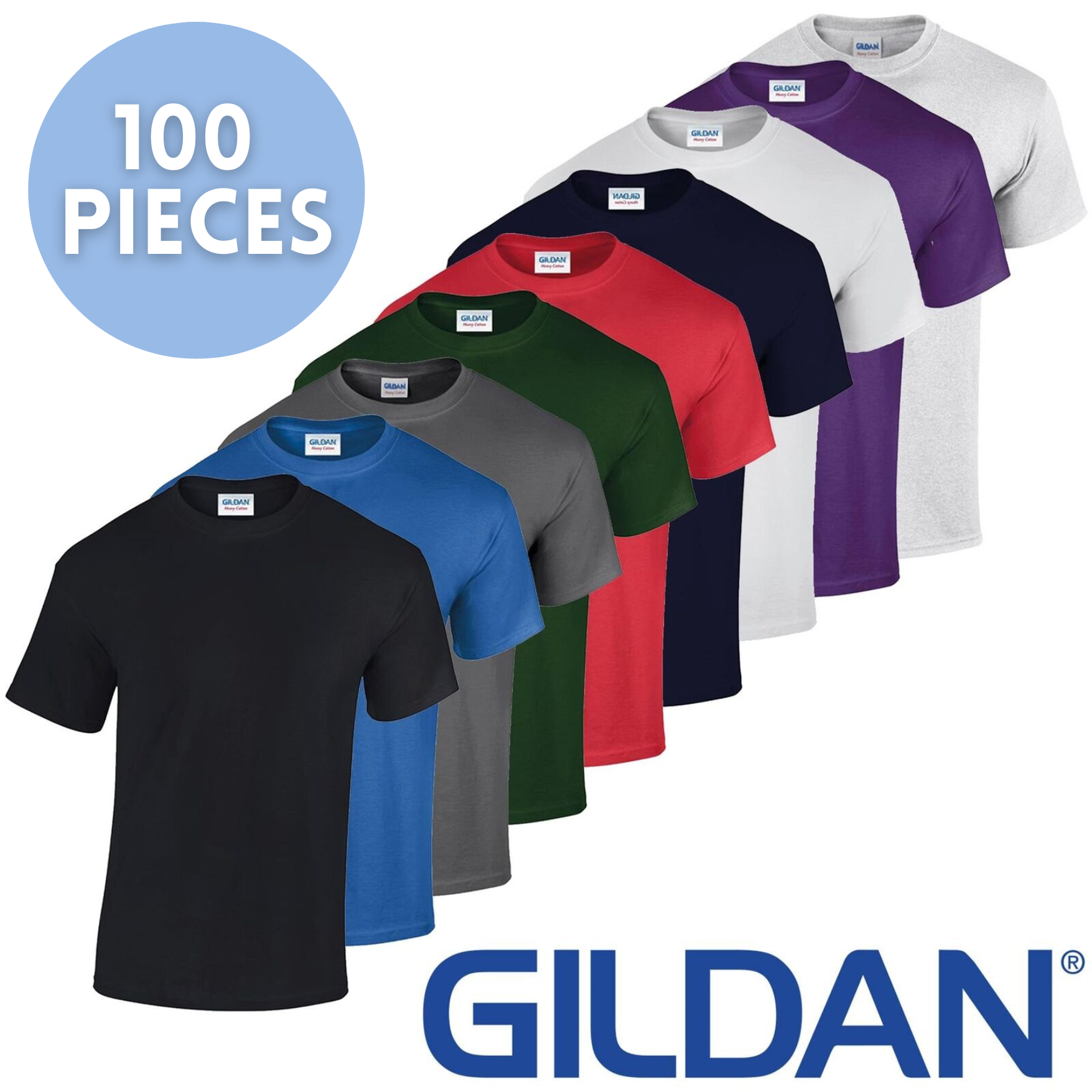 100 Pieces Wholesale Unisex Gildan 5000 Heavy Cotton T Shirt One Co