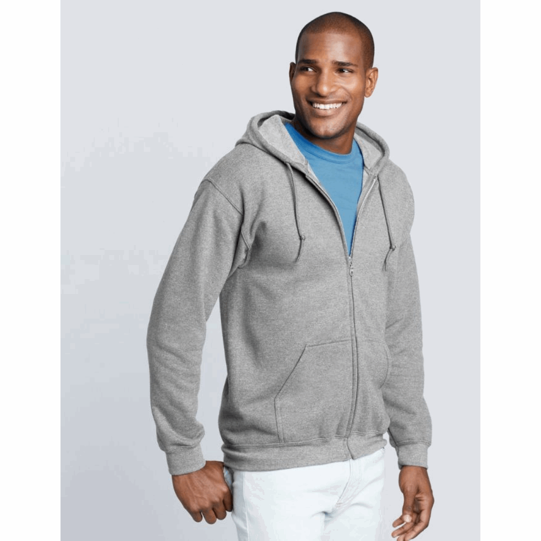 One Color Imprint Gildan® 18600 Zip Hoodie 50/50 Multiple Colors Available