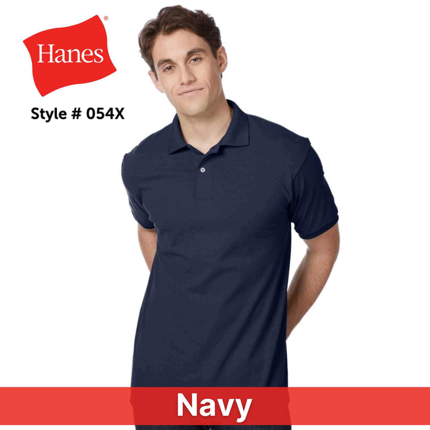 One Color Imprint Hanes® 54X Blended Jersey Sport Shirt, Multiple Colors Available