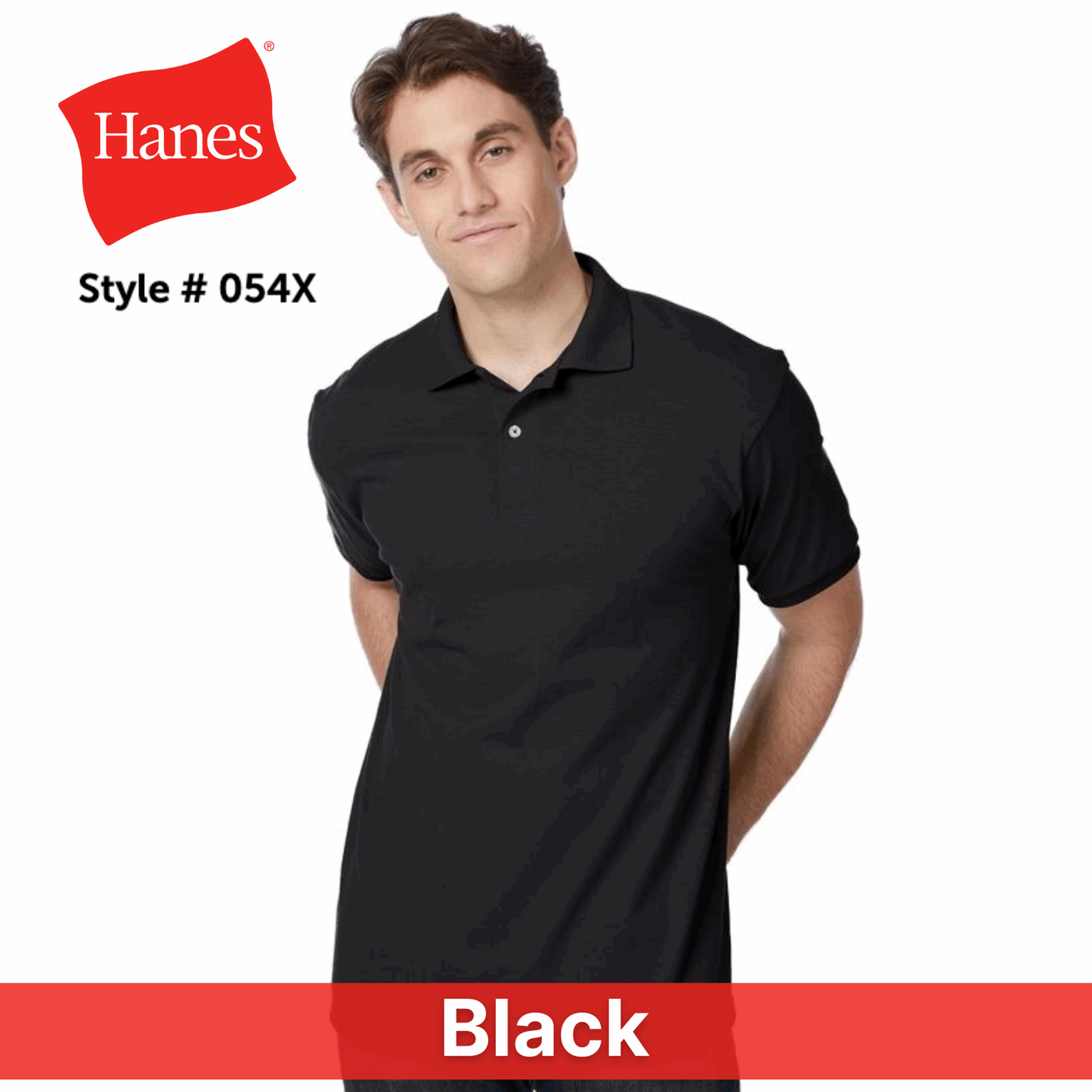 Two Color Imprint Front & Back, Hanes® 54X Blended Jersey Sport Shirt, Multiple Colors Available