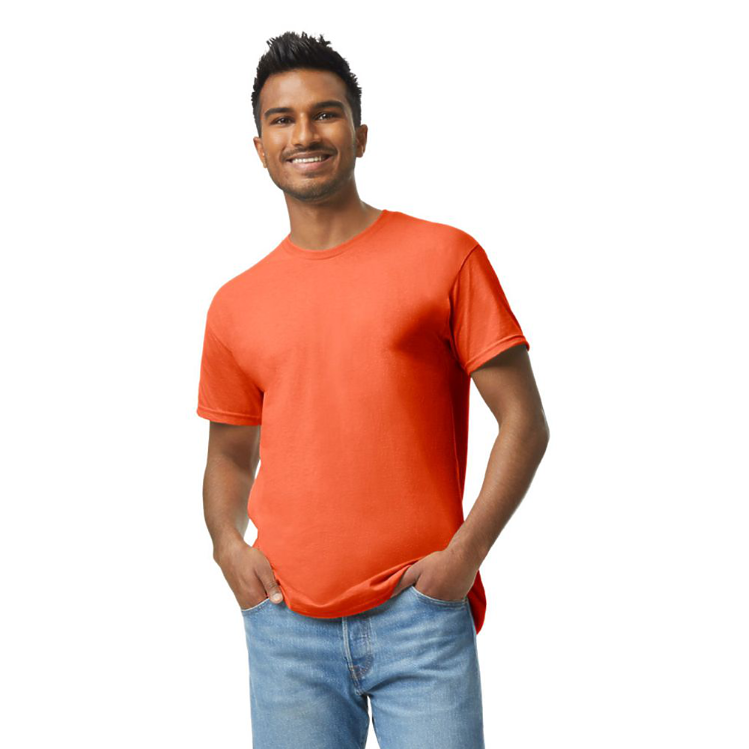 Gildan 5000 Heavy Cotton T Shirt One Color Imprint Front Back