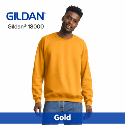 Two Color Imprint Gildan® 18000 Crew Sweatshirt 50/50 Multiple Colors Available