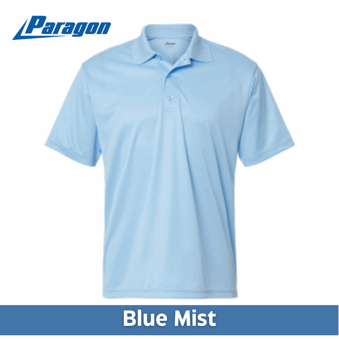 One Color Imprint Front & Back Paragon® 500 Men's Sebring Performance Polo Multiple Colors Available