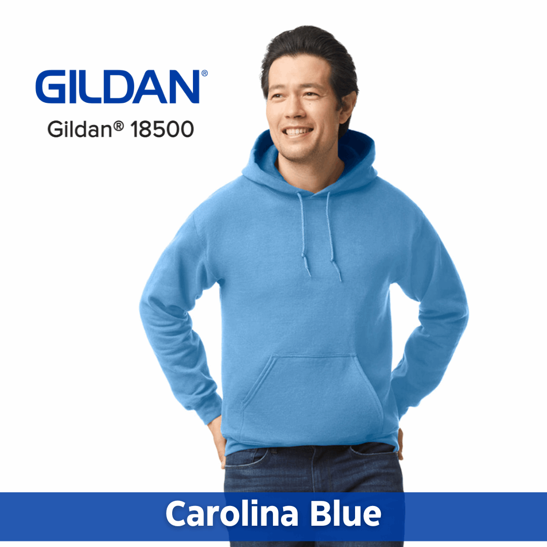 One Color Imprint Front & Back Gildan® 18500 Hoodie 50/50 Multiple Colors Available