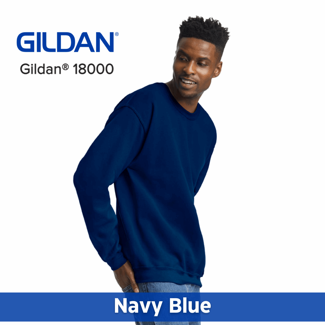 Two Color Imprint Front & Back, Gildan® 18000 Crew Sweatshirt 50/50 Multiple Colors Available