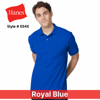 One Color Imprint Front & Back Hanes® 54X Blended Jersey Sport Shirt, Multiple Colors Available