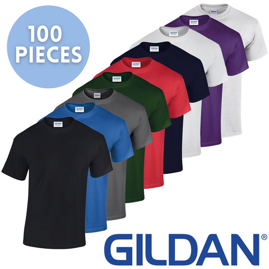 100 Pieces Wholesale Unisex Gildan® 5000 Heavy Cotton™ T-Shirt, One Color Imprint, Back To School Promo
