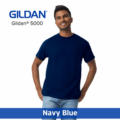 One Color Imprint Front & Back Gildan® 5000 T-shirt 100% Cotton Multiple Colors Available