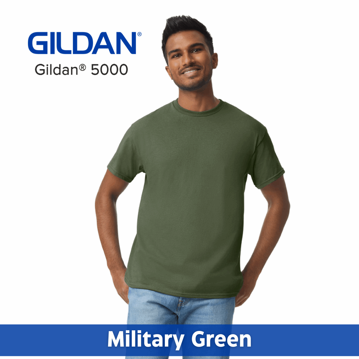 Two Color Imprint Gildan® 5000 T-shirt 100% Cotton Multiple Colors Available