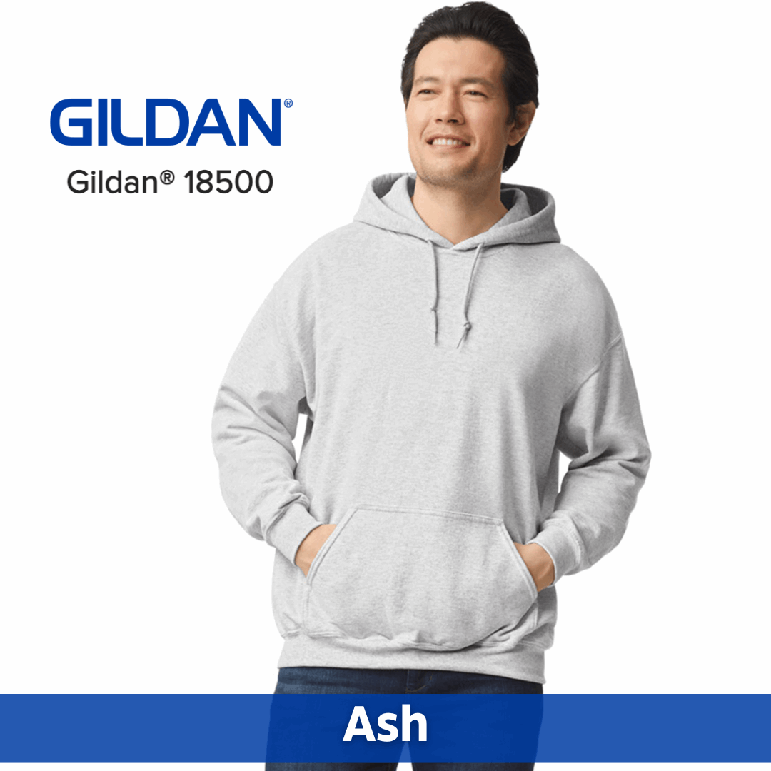 One Color Imprint Front & Back Gildan® 18500 Hoodie 50/50 Multiple Colors Available