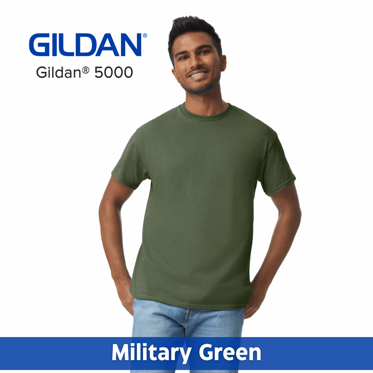 One Color Imprint Gildan® 5000 T-shirt 100% Cotton Multiple Colors Available