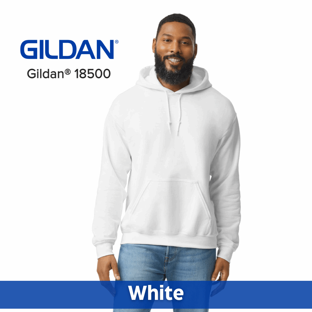 One Color Imprint Gildan® 18500 Hoodie 50/50 Multiple Colors Available