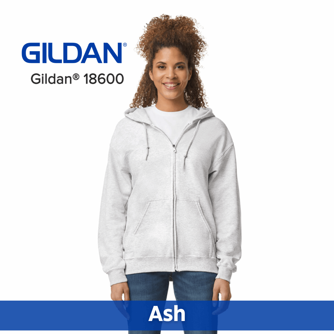 Two Color Imprint Gildan® 18600 Zip Hoodie 50/50 Multiple Colors Available