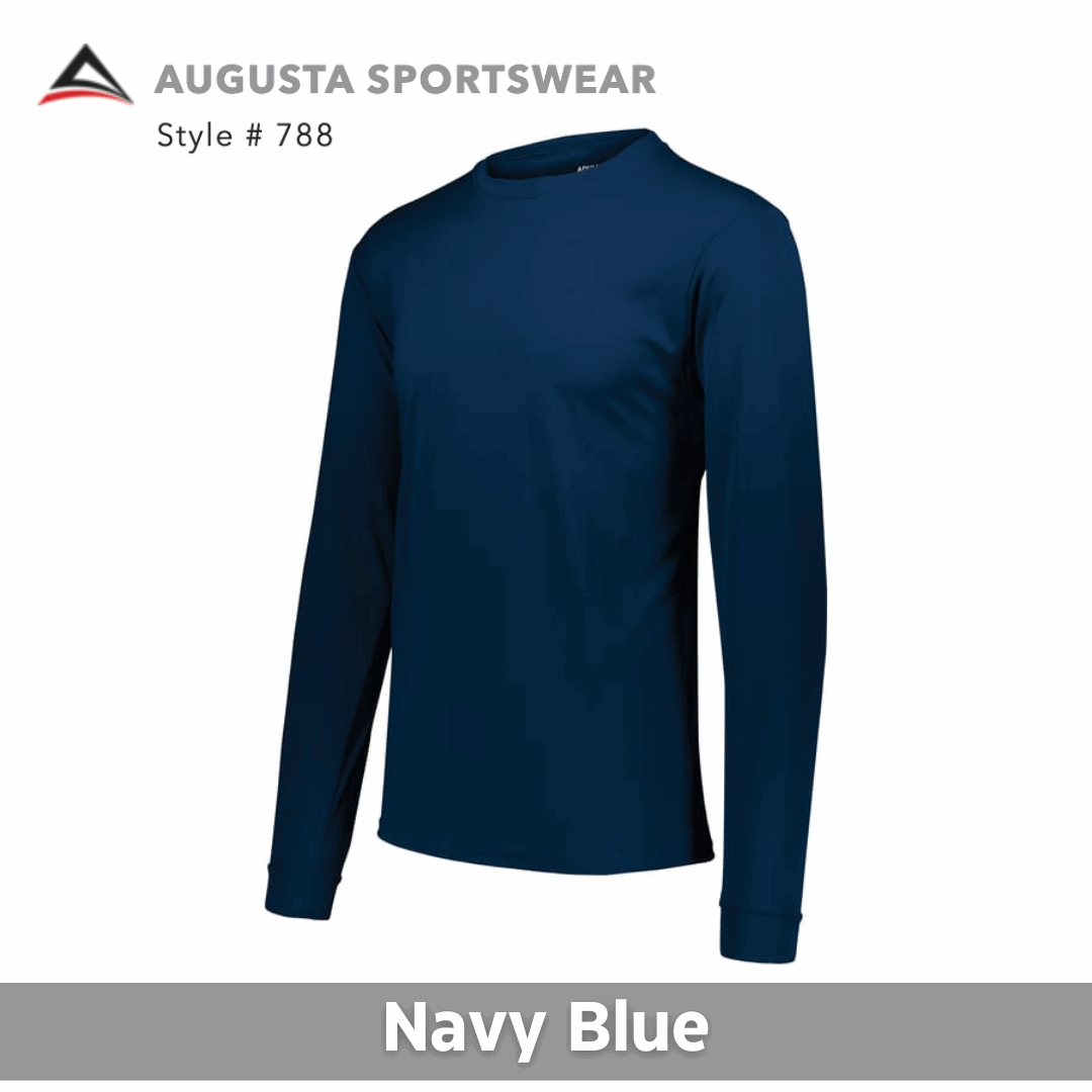 Two Color Imprint Augusta® AG788 Wicking Long Sleeve 100% Polyester Multiple Colors Available