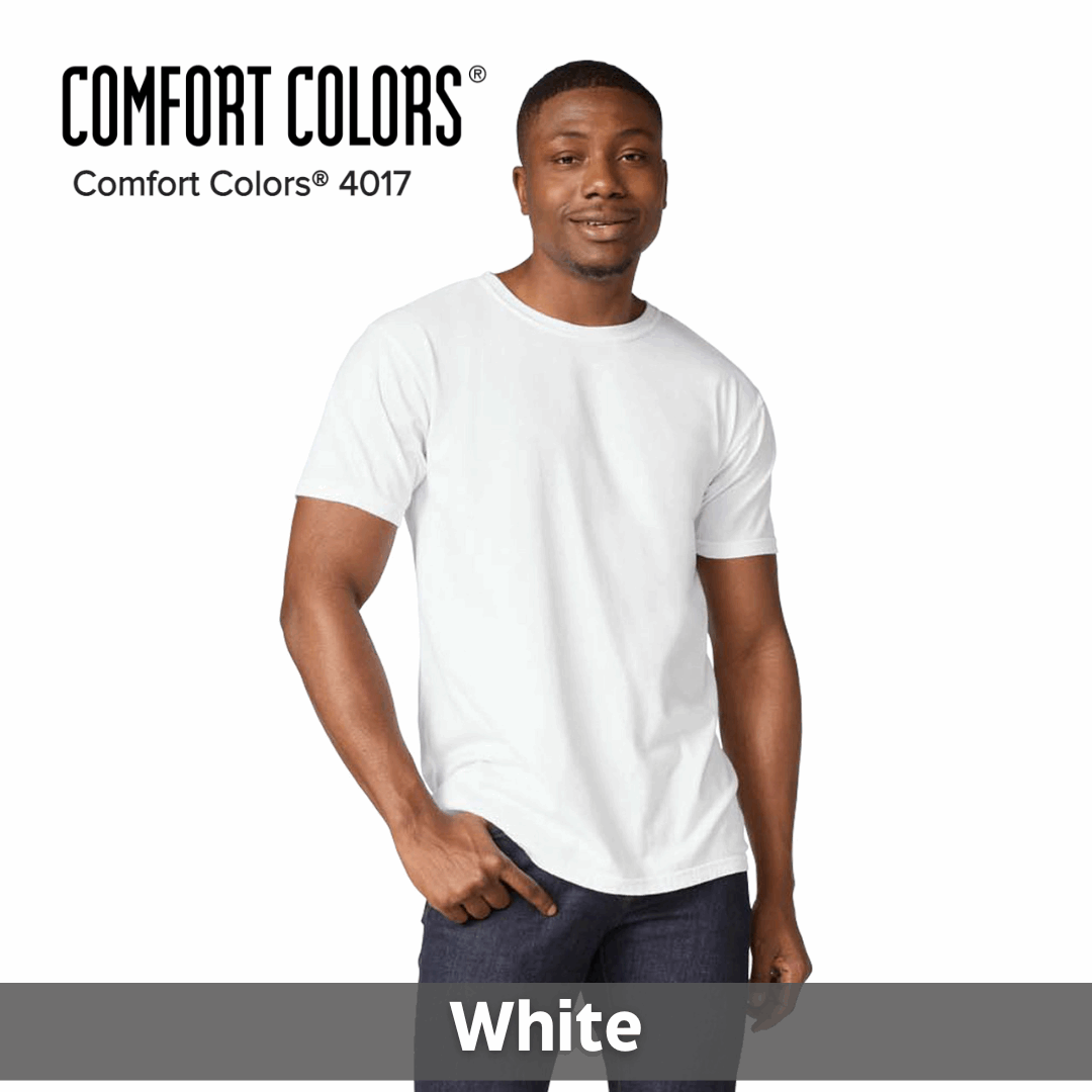 Two Color Imprint Comfort Colors® 4017 T-shirt 100% Preshrunk Cotton, Multiple Colors Available