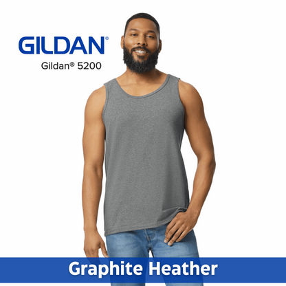 One Color Imprint Front & Back Gildan® 5200 Tank Top 100% Cotton, Multiple Colors Available