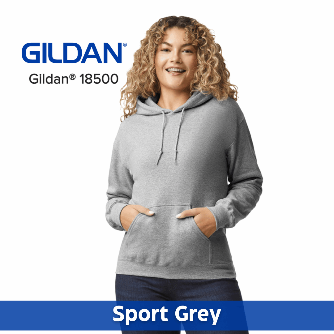 One Color Imprint Gildan® 18500 Hoodie 50/50 Multiple Colors Available