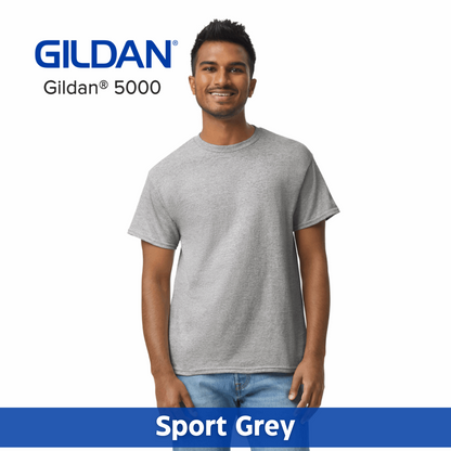 Two Color Imprint Gildan® 5000 T-shirt 100% Cotton Multiple Colors Available