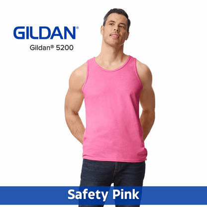 Two Color Imprint Front & Back, Gildan® 5200 Tank Top 100% Cotton, Multiple Colors Available