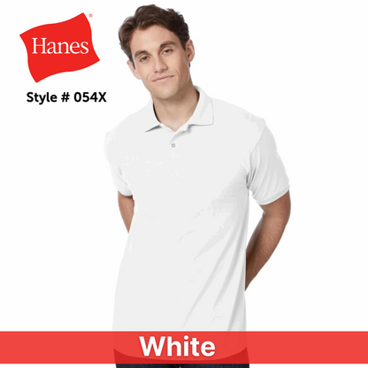 One Color Imprint Front & Back Hanes® 54X Blended Jersey Sport Shirt, Multiple Colors Available