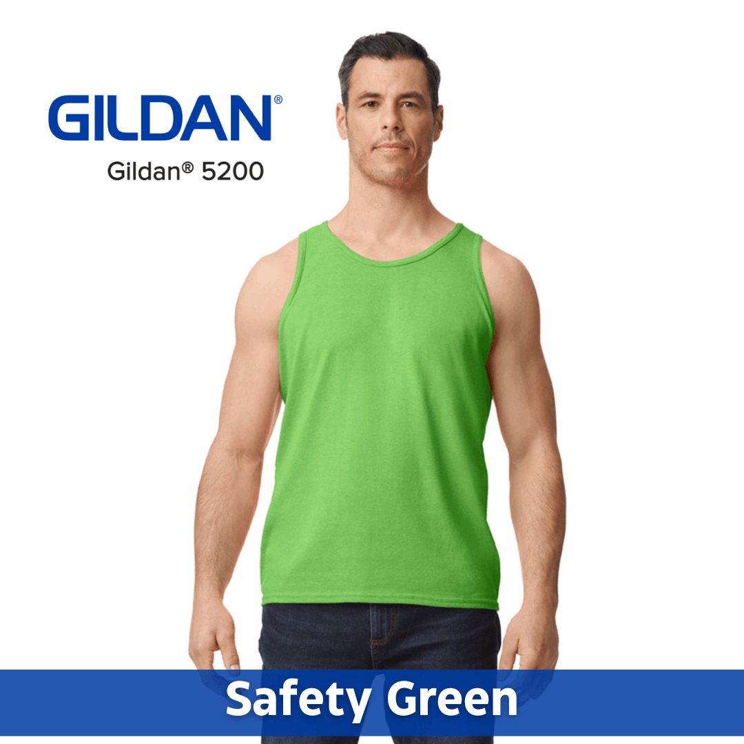 One Color Imprint Front & Back Gildan® 5200 Tank Top 100% Cotton, Multiple Colors Available