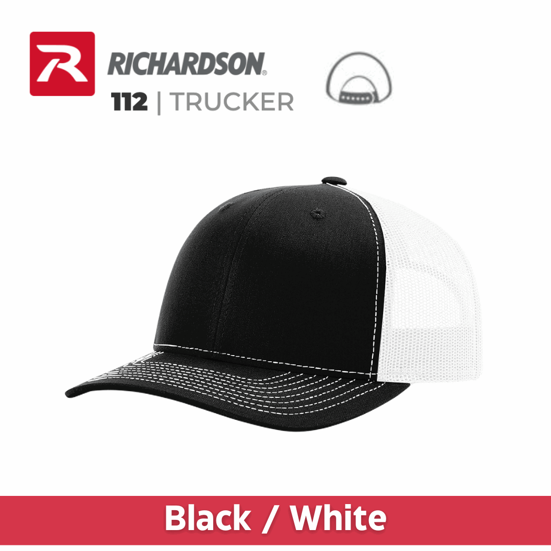 Embroidered Richardson® 112 Trucker Snapback Cap Multiple Colors Available