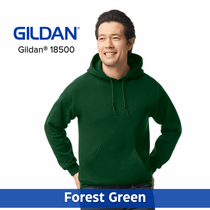 One Color Imprint Gildan® 18500 Hoodie 50/50 Multiple Colors Available