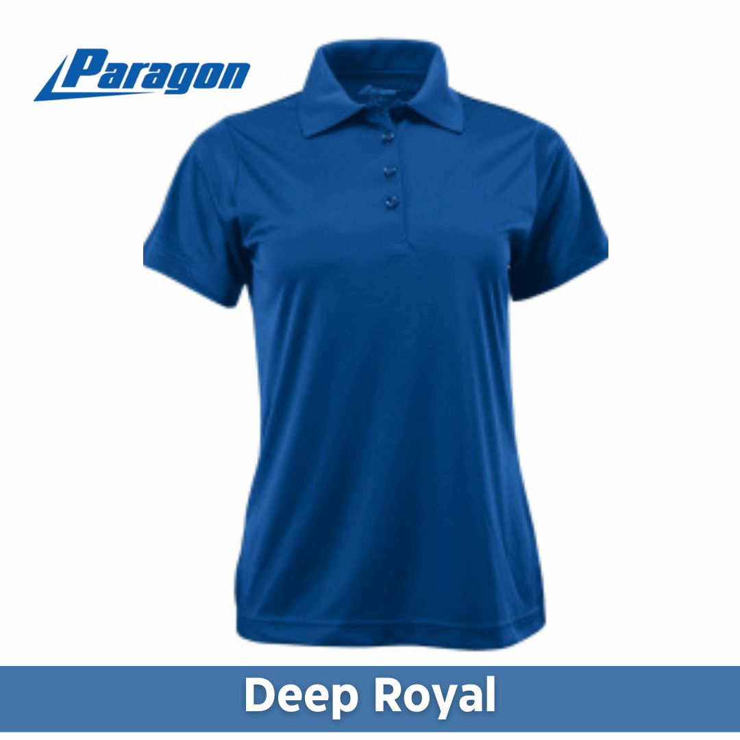 One Color Imprint Front & Back, Paragon® 504 Ladies Sebring Performance Polo Multiple Colors Available