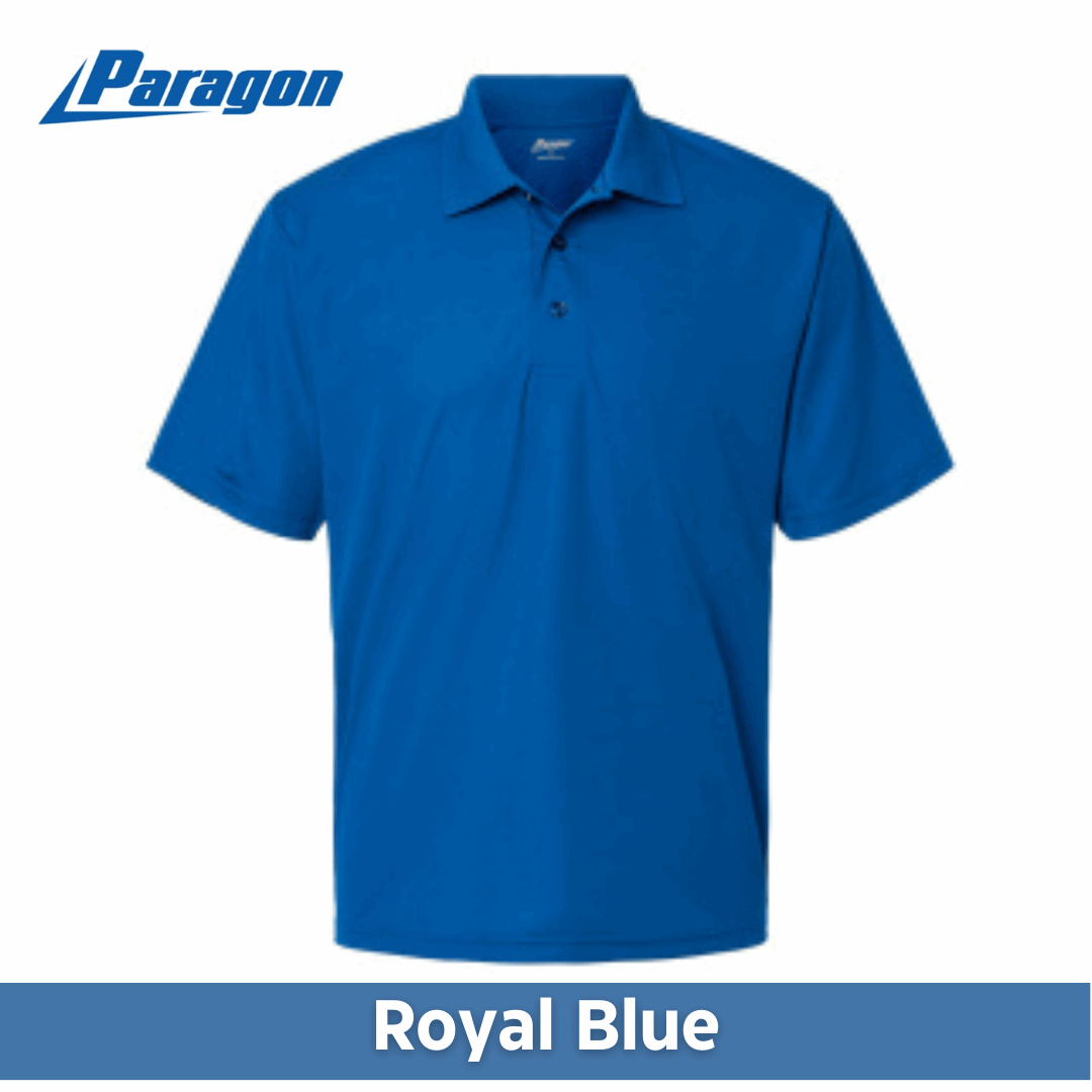 One Color Imprint Front & Back Paragon® 500 Men's Sebring Performance Polo Multiple Colors Available