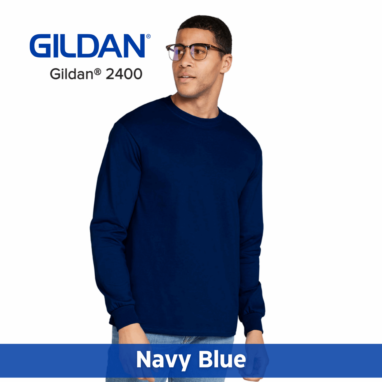 Two Color Imprint Gildan® 2400 Long Sleeve T-Shirt 100% Cotton Multiple Colors Available