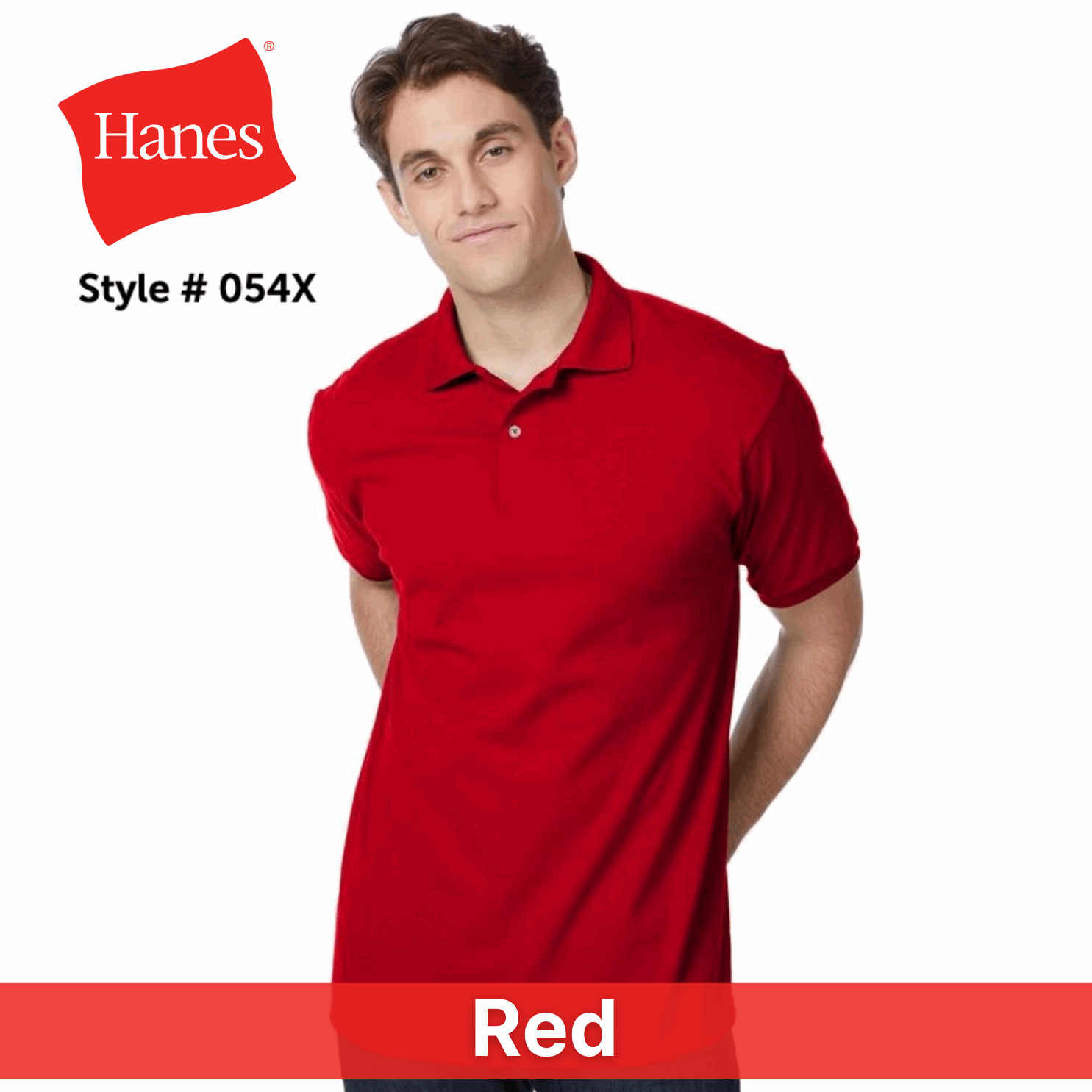 Two Color Imprint Hanes® 54X Blended Jersey Sport Shirt, Multiple Colors Available