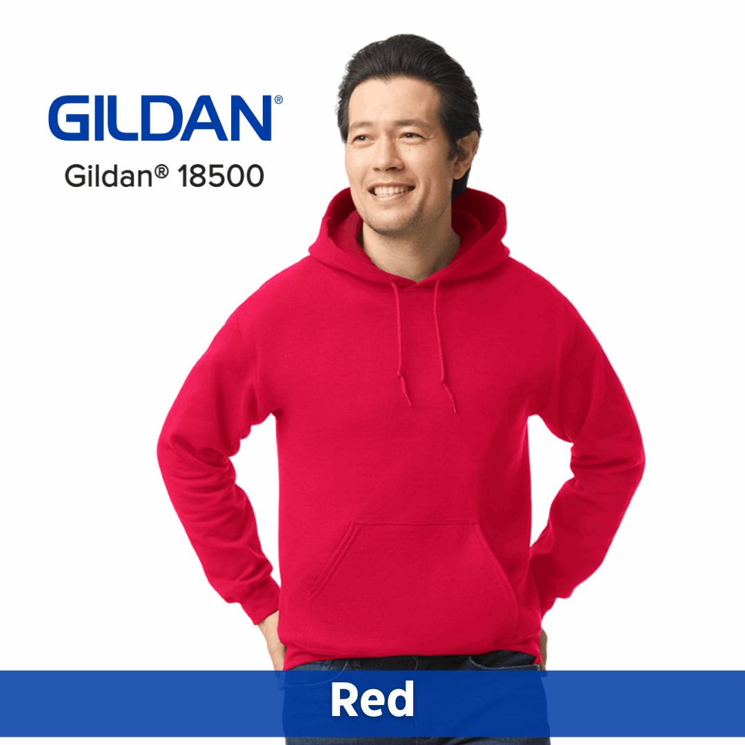 Two Color Imprint Front & Back, Gildan® 18500 Hoodie 50/50 Multiple Colors Available