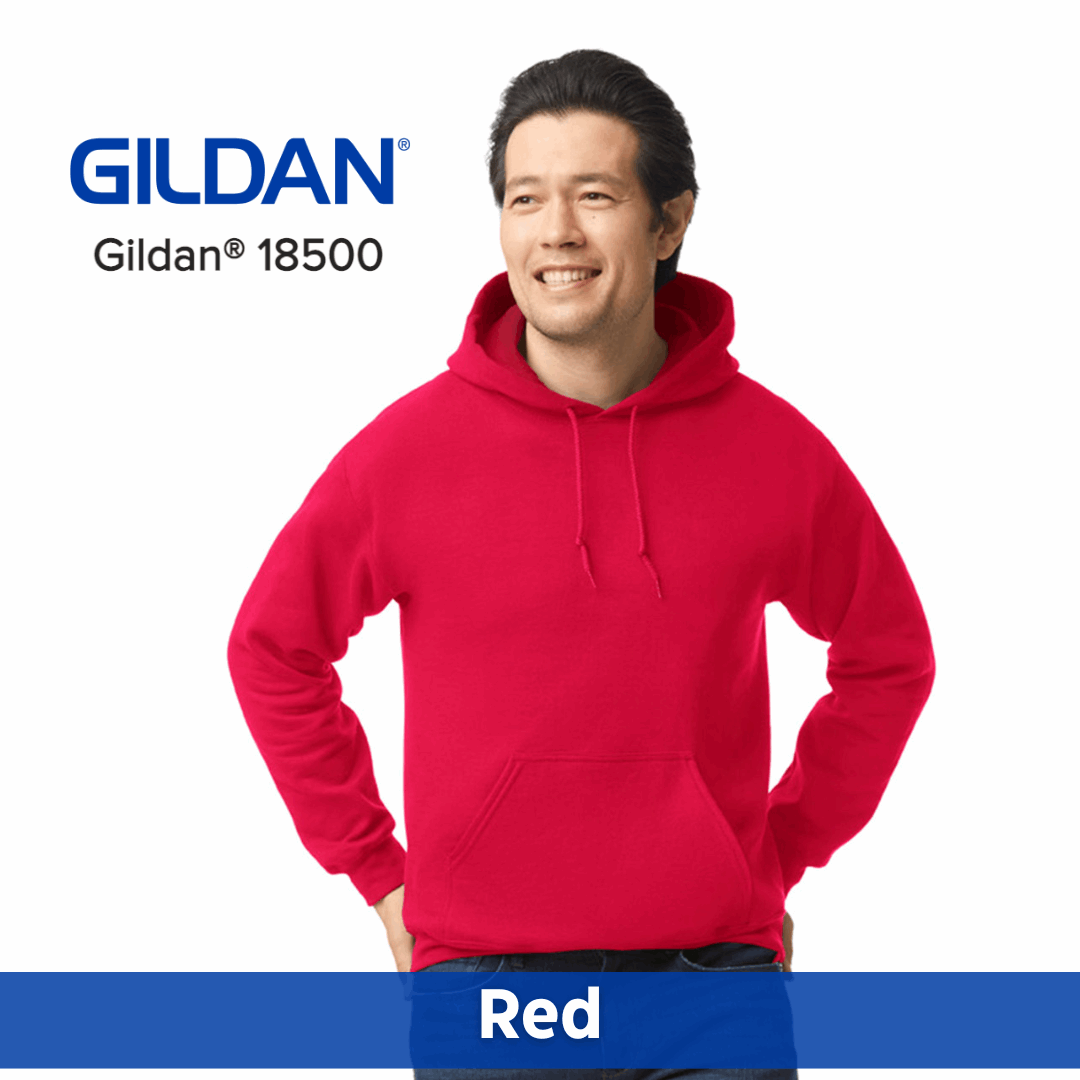 One Color Imprint Gildan® 18500 Hoodie 50/50 Multiple Colors Available