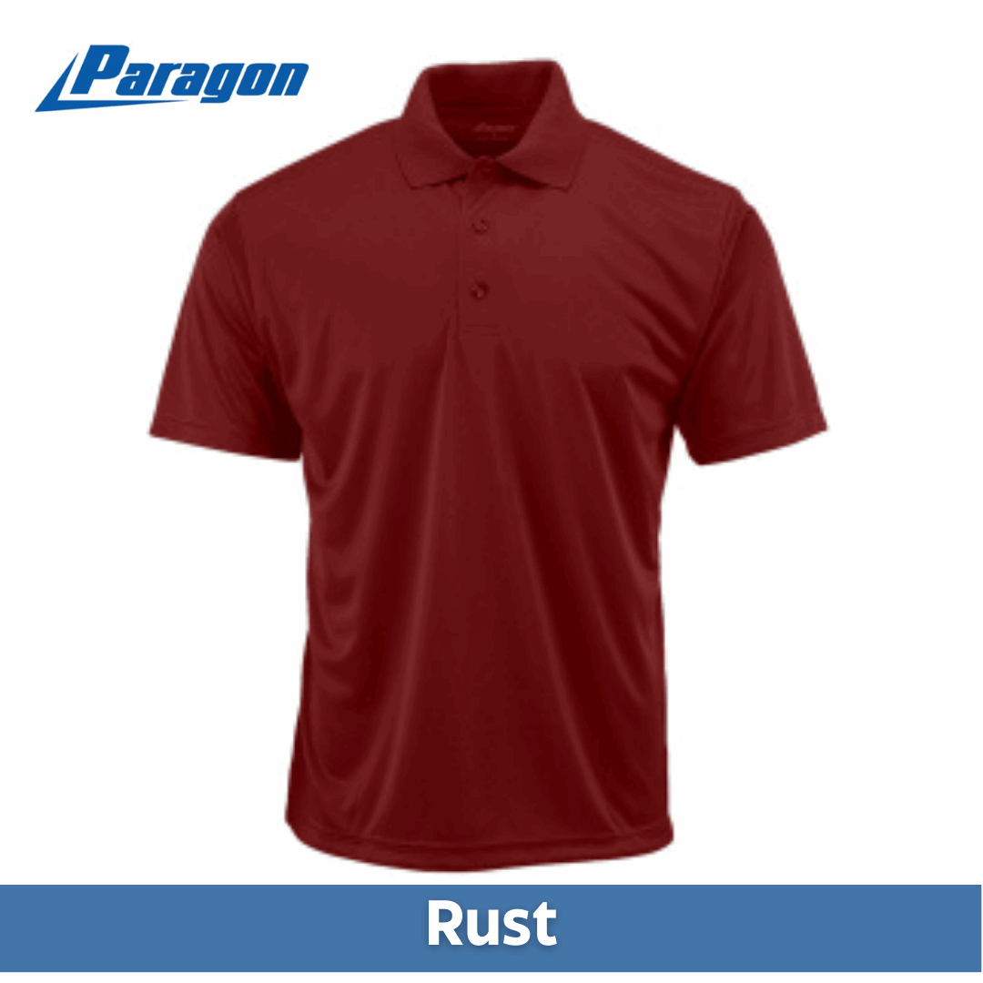 One Color Imprint Front & Back Paragon® 500 Men's Sebring Performance Polo Multiple Colors Available