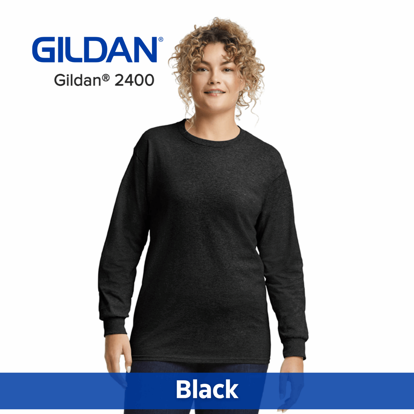 Two Color Imprint Gildan® 2400 Long Sleeve T-Shirt 100% Cotton Multiple Colors Available