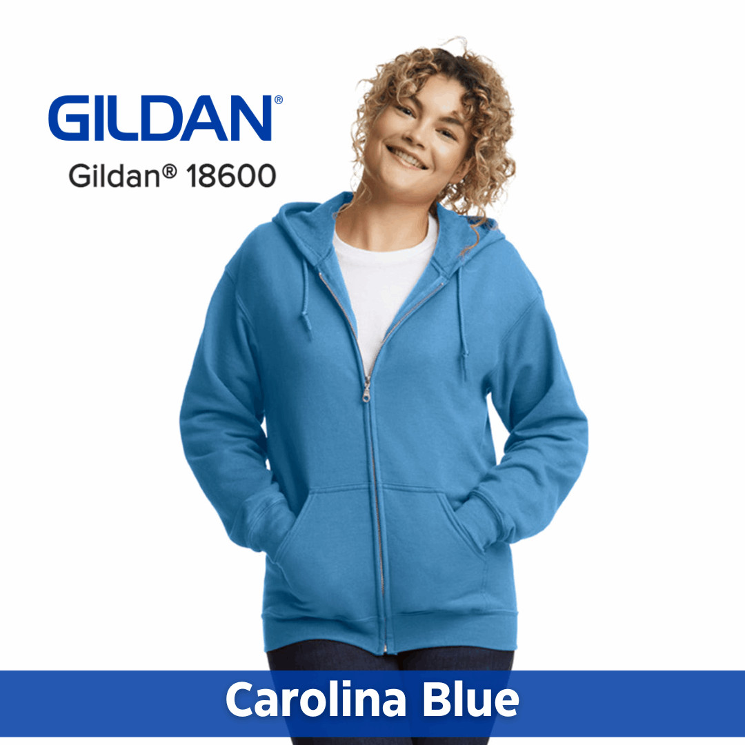 Two Color Imprint Gildan® 18600 Zip Hoodie 50/50 Multiple Colors Available