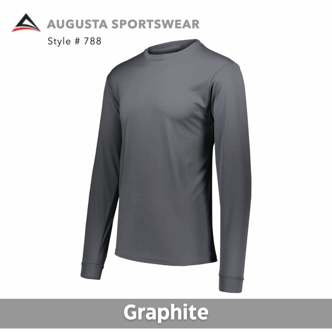 Two Color Imprint Augusta® AG788 Wicking Long Sleeve 100% Polyester Multiple Colors Available