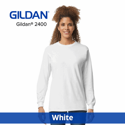 Two Color Imprint Gildan® 2400 Long Sleeve T-Shirt 100% Cotton Multiple Colors Available