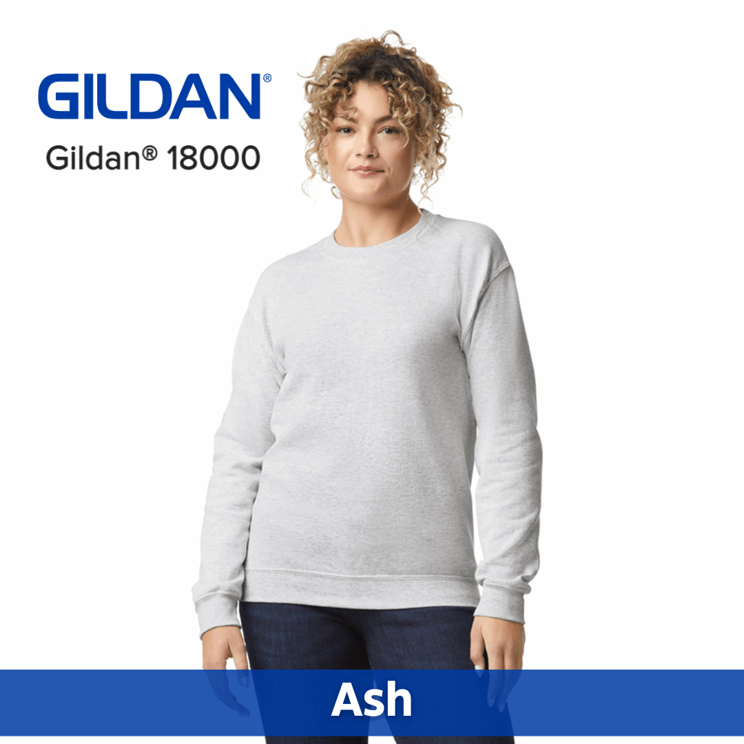 One Color Imprint Gildan® 18000 Crew Sweatshirt 50/50 Multiple Colors Available