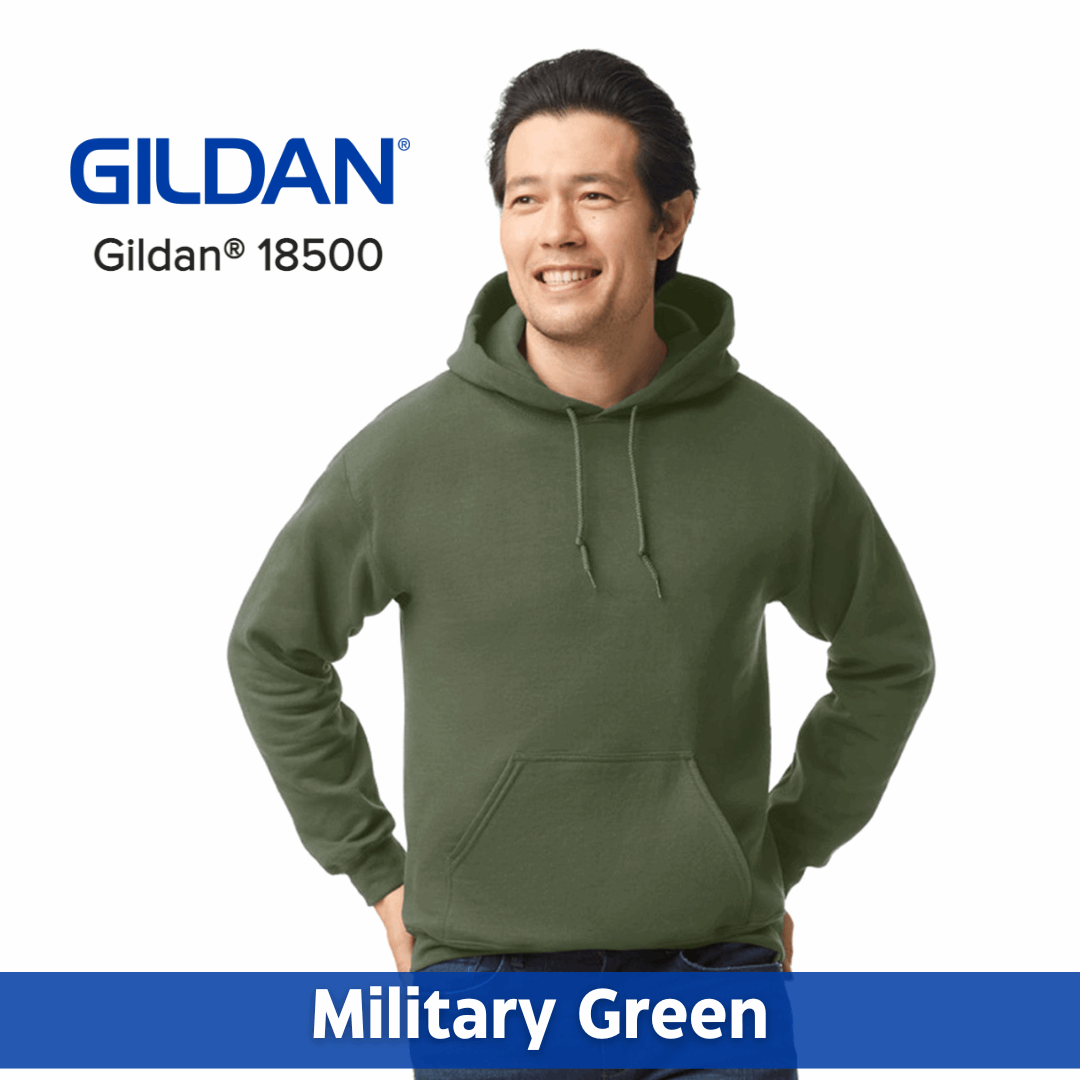 One Color Imprint Gildan® 18500 Hoodie 50/50 Multiple Colors Available