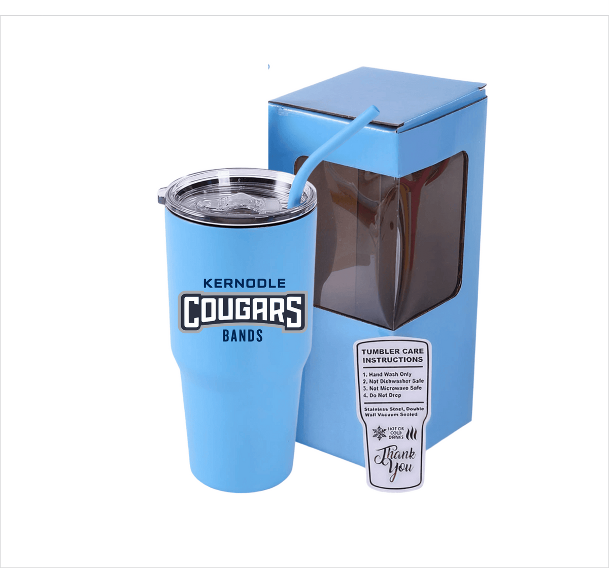 Kernodle Bands 30 oz. Insulated Tumbler, Straw | Blue