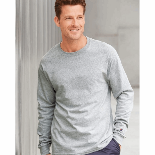 One Color Imprint Champion® CC8C Long Sleeve T-shirt 100% Cotton, Multiple Colors Available