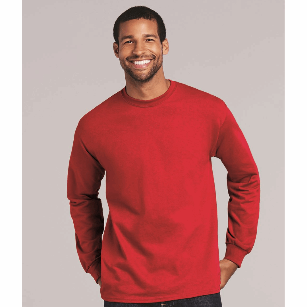 Gildan Adult Ultra Cotton Long-Sleeve T-Shirt - Maroon, Medium