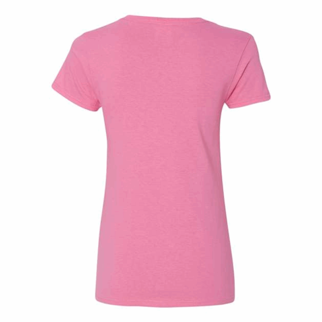 One Color Imprint Front & Back Gildan® 5V00L Ladies V-neck T-shirt, Multiple Colors Available