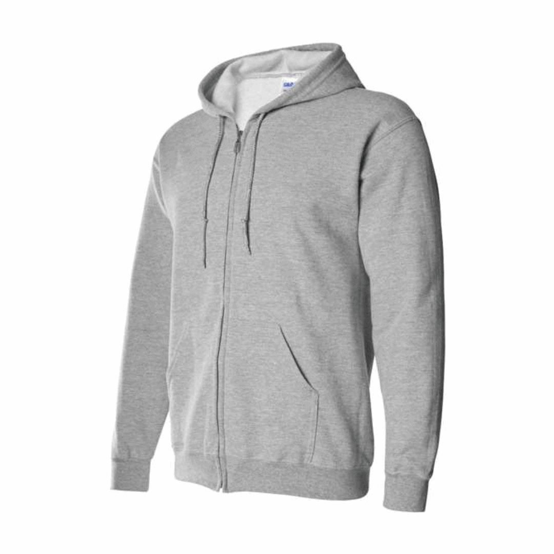 One Color Imprint Front & Back Gildan® 18600 Zip Hoodie 50/50 Multiple Colors Available