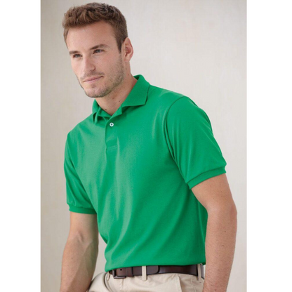 Hanes® 54X Blended 50/50 Jersey Sport Polo Shirt, One Color Imprint Front & Back