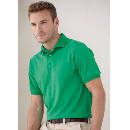 Hanes® 54X Blended 50/50 Jersey Sport Polo Shirt, One Color Imprint Front & Back