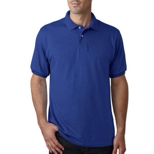 Hanes® 54X 50/50 Blended Jersey Sport Polo, Two Color Imprint Front & Back