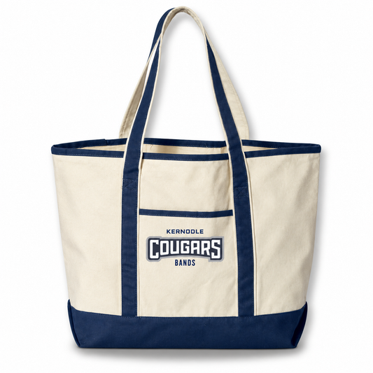 Kernodle Cougars Bands Oversized Tote | Navy Accent
