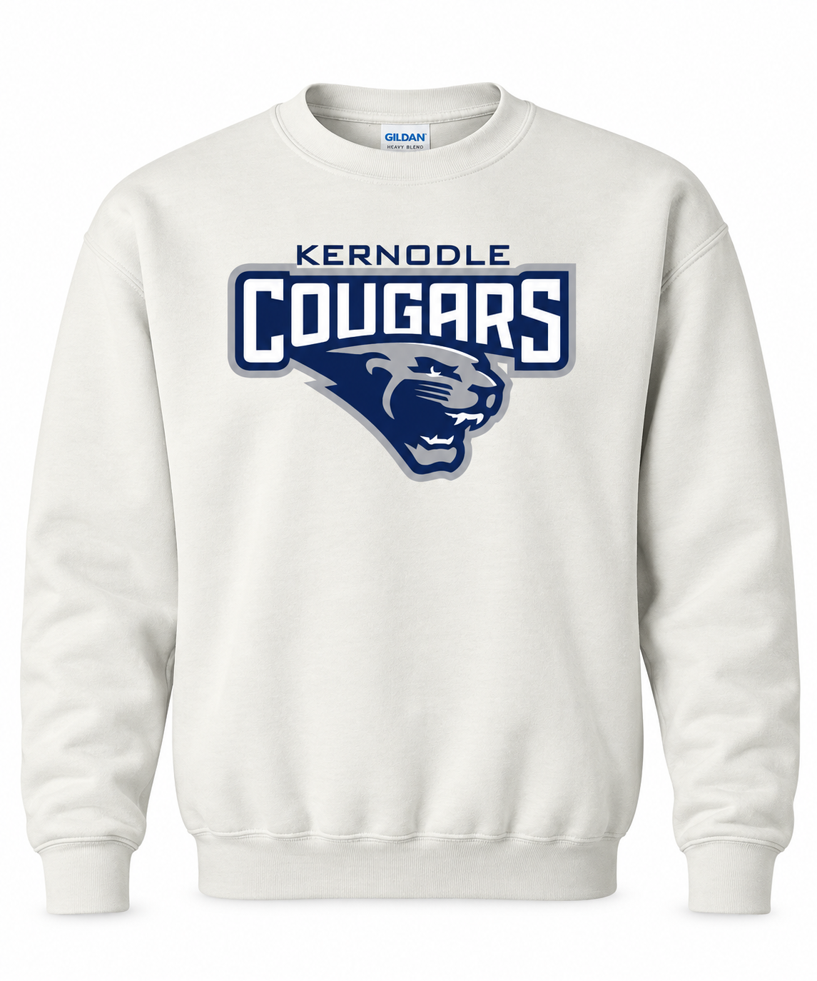 Kernodle Cougars Official Gear Crewneck Sweatshirt | Multiple Sizes Available | White